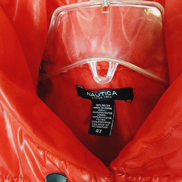 Nautica Red Semi-gloss Nautical Puffer Vest Sz 4T - Picture 4 of 6